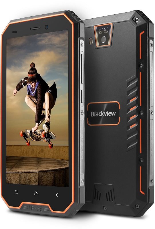 Přední a zadní strana telefonu iGET BLACKVIEW GBV4000 Orange