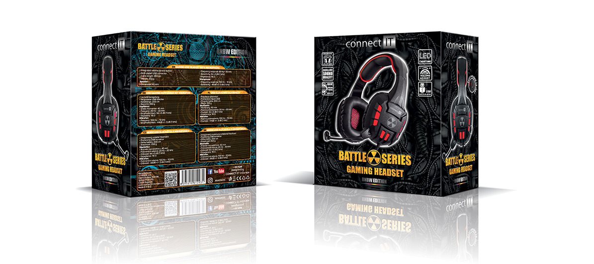 CONNECT IT BATTLE RNBW Headphone Pack CONNECT IT BATTLE RNBW balení sluchátek