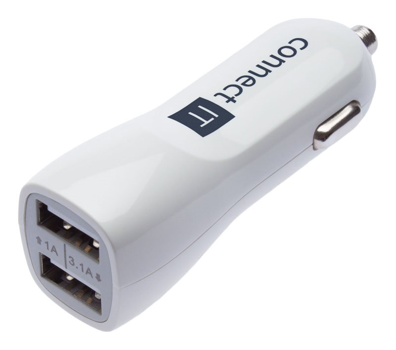 Nabíječka do auta CONNECT IT InCarz Charger Strong bílá