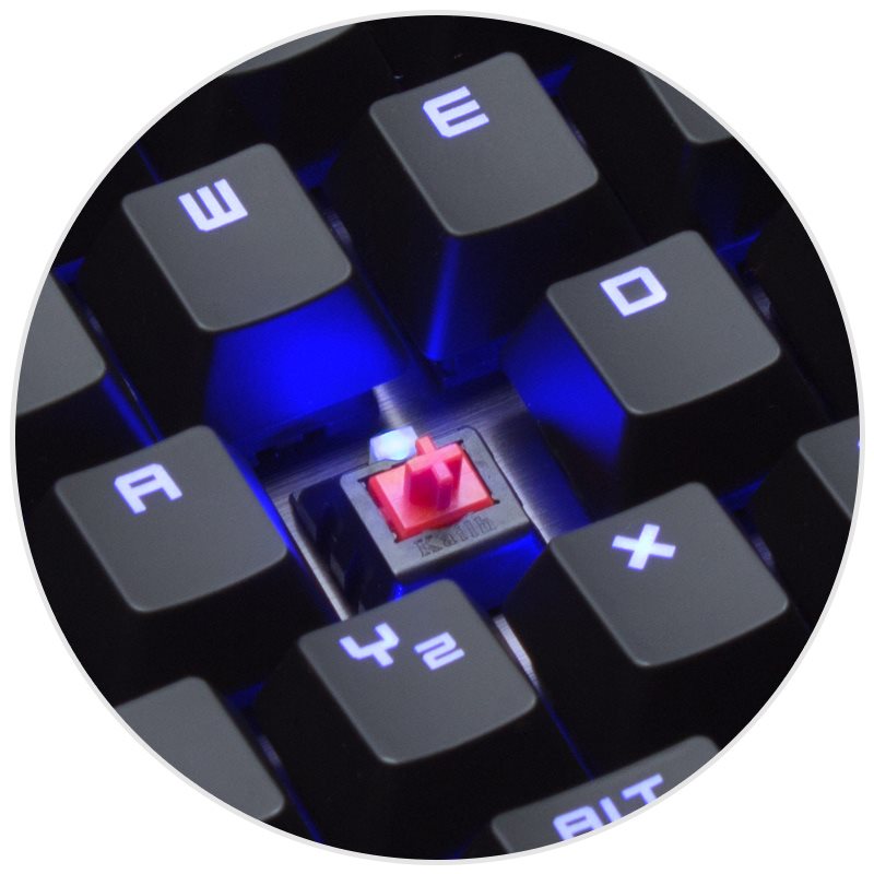 Lineární mechanický spínač Kailh Red s modrým LED podsvícením