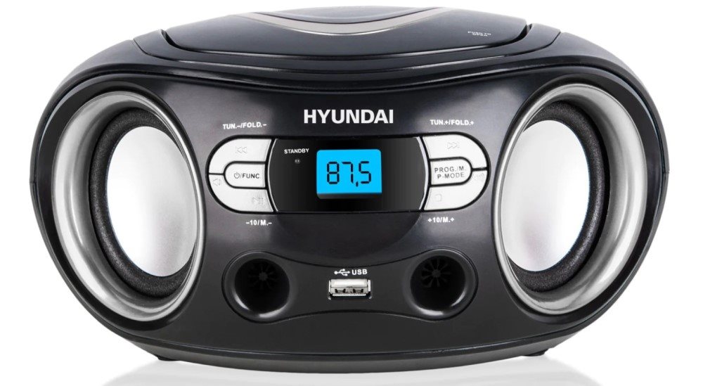 Rádiomagnetofón Hyundai TRC 533 čierno-strieborný