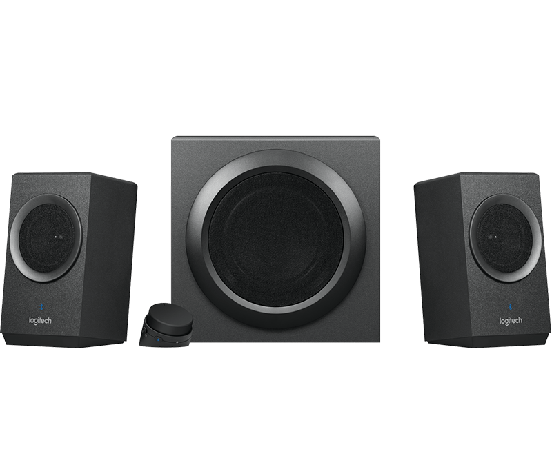 Součástí sady je subwoofer se regulátorem basů