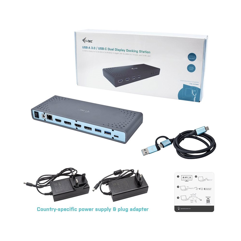 Univerzální dokovací stanice i-tec USB 3.0 / USB-C / Thunderbolt 3 Dual Display Docking Station