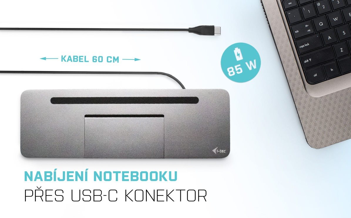 Dokovací stanice i-tec USB-C Metal Low Profile Triple Display Docking Station