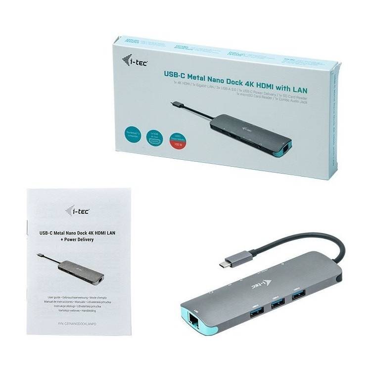 Dokovacia stanica i-tec USB-C Metal Nano 4K/HDMI/LAN