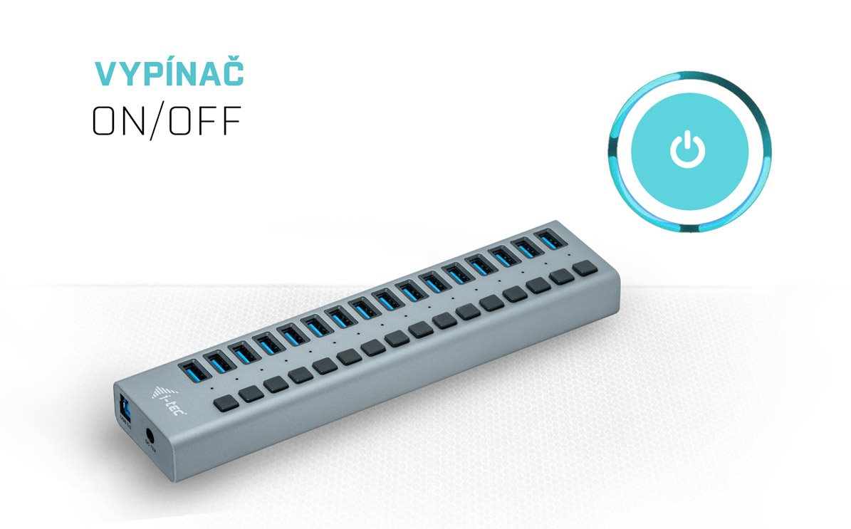 Multifunkční USB HUB i-tec USB 3.0 Charging 16 port