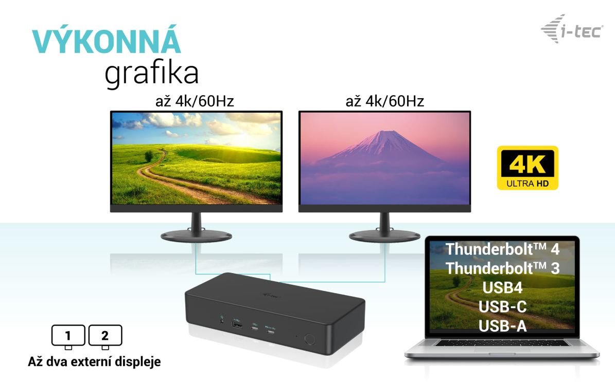 Univerzálna dokovacia stanica i-tec USB-C Dual 4K Display