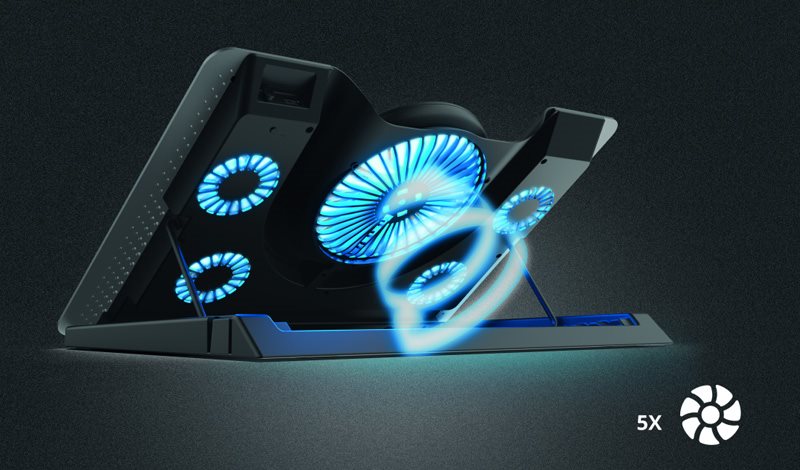 Trust GTX 1125 Quno Laptop Cooling Stand 5 fans