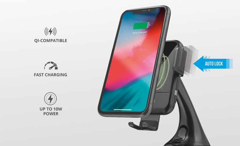 TRUST Juvo10 Car QI Phone Holder Rychlé dobíjení technologií Qi