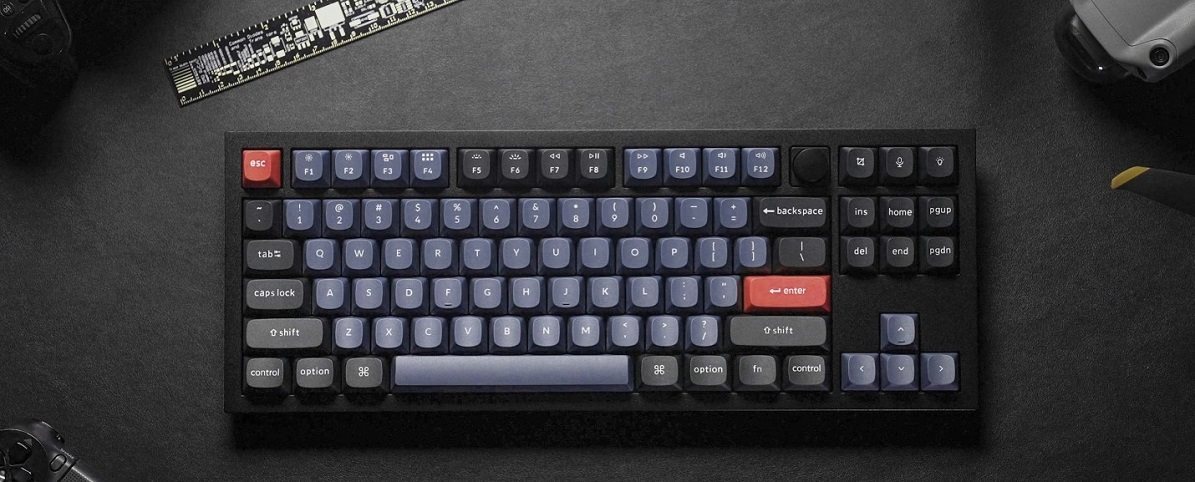 Herná klávesnica Keychron Q3 Knob Hot-Swappable Blue Switch
