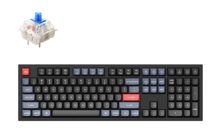 Herná klávesnica Keychron Q6 Swappable RGB Backlight Blue Switch