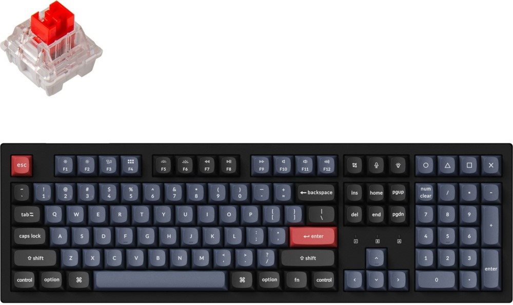 Herná klávesnica Keychron K10 Pre RGB Backlight Red Switch - Black - US