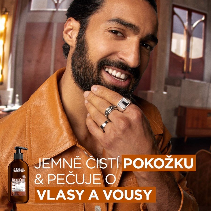 Čisticí gel L'ORÉAL PARIS Men Expert Barber Club 3v1 Gel 200 ml