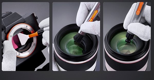 Štetec na optiku K&F Concept čistiace pero 3v1 na Fullframe čip Štetec na optiku K&F Concept čistiace pero 3v1 na Fullframe čip