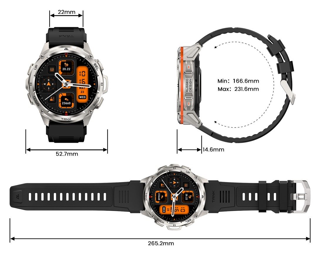 Chytré hodinky KOSPET TANK T3 Ultra