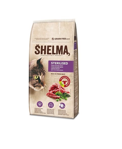Granule pre mačky Shelma granule FM mačka sterilná hovädzie 8 kg 