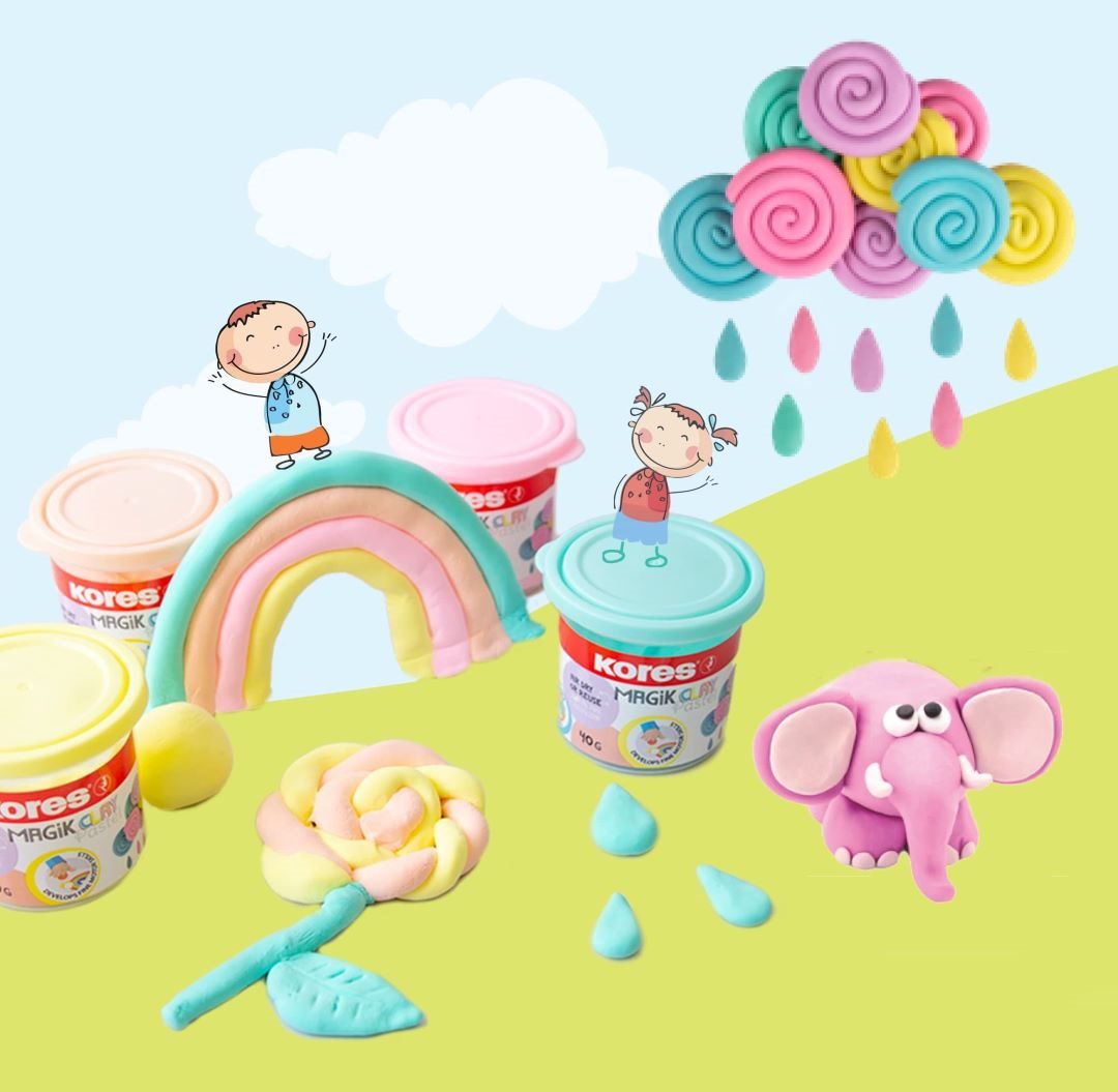Knetmasse KORES MAGIK CLAY PASTEL