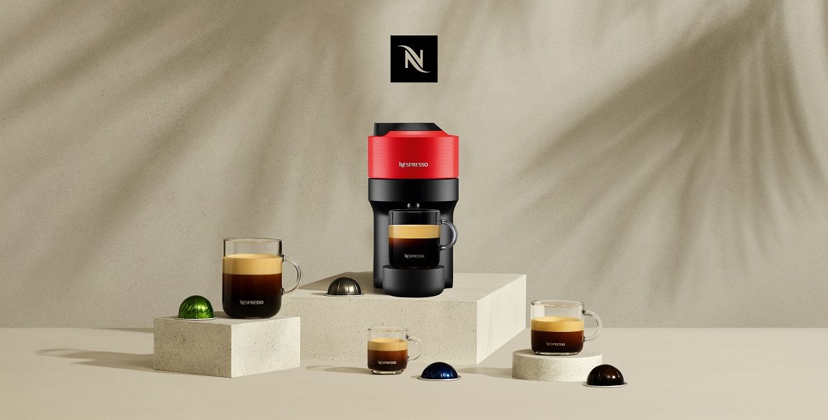 Kávovar na kapsle KRUPS XN920510 Nespresso Vertuo POP Spicy Red 