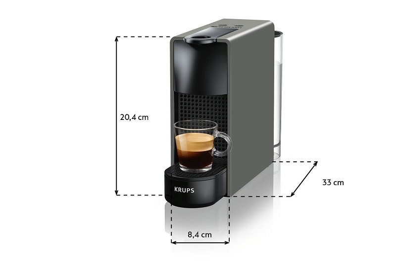 Kávovar na kapsule NESPRESSO Krups Essenza Mini Intense Grey XN110B
