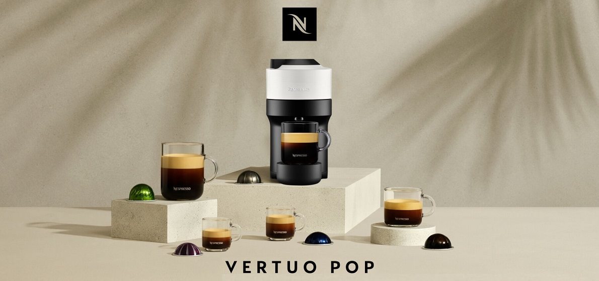 Kávovar na kapsuly KRUPS XN920110 Nespresso Vertuo POP Coconut White