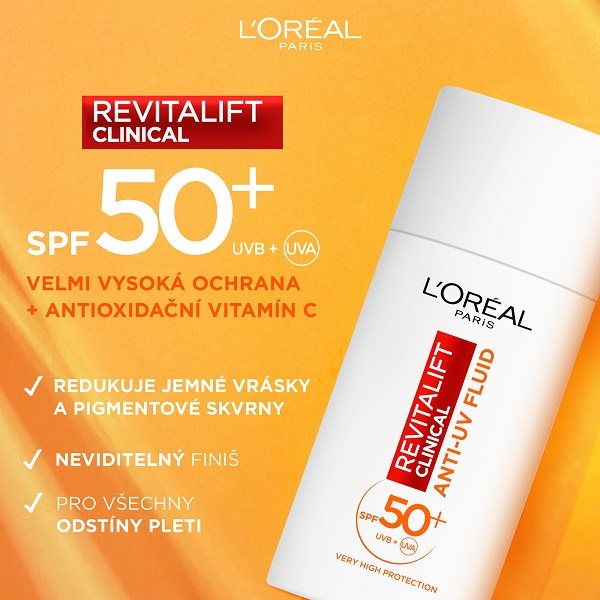 Pleťový krém L'ORÉAL PARIS Revitalift Clinical Denní Anti-UV Fluid