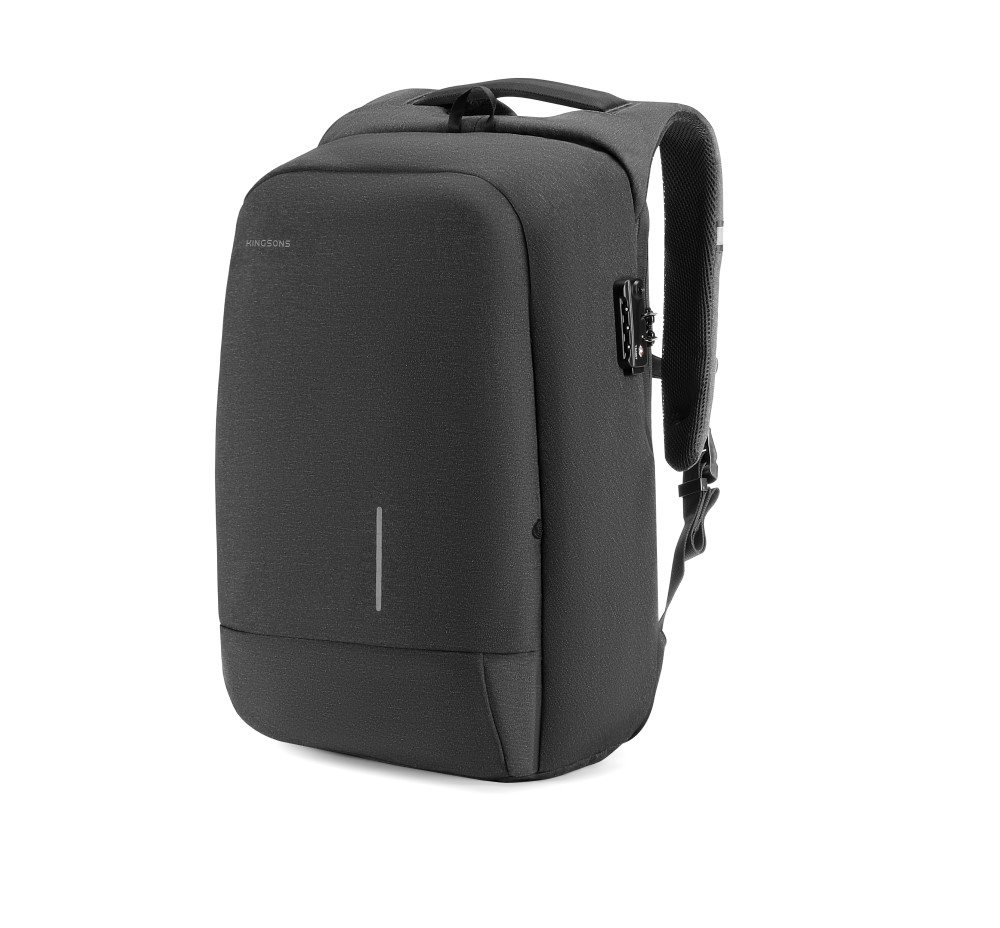 Kingsons Anti-Theft Backpack Black Schwarz 15.6"