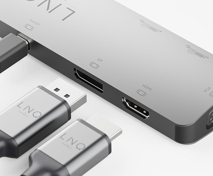 LINQ 7in1 4K Triple Display HDMI Adapter Port Replicator