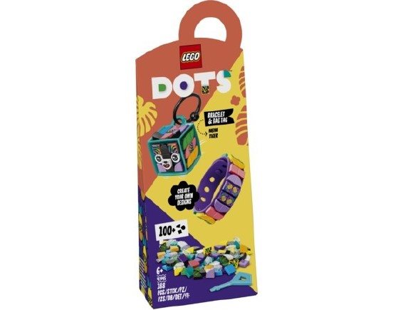 LEGO DOTS 41945 Neonový tygr – náramek & ozdoba na tašku