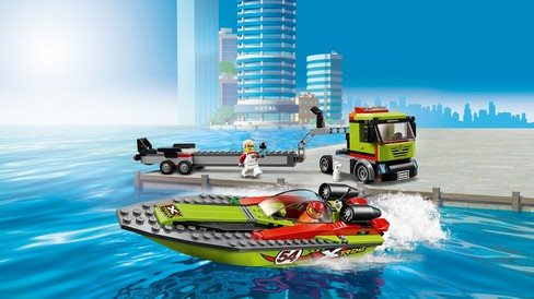 LEGO City Great Vehicles 60254 Race Boat Transporter