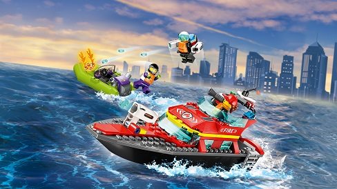 Stavebnica LEGO City 60373 Hasičská záchranná loď a čln