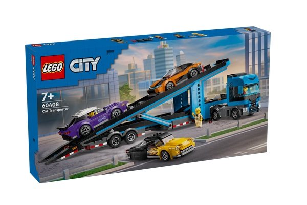 Stavebnica LEGO® City 60408 Kamión na prepravu áut so športiakmi