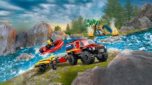 Stavebnica LEGO® City 60412 Hasičské auto 4×4 a záchranný čln