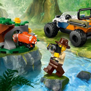 Stavebnica LEGO® City 60424 Štvorkolka na prieskum džungle – misia panda červená