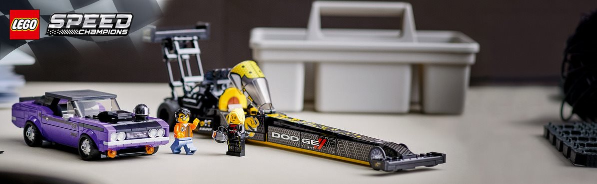 LEGO Speed Champions 76904 Mopar Dodge // SRT Top Fuel Dragster a 1970 Dodge Challenger T / A