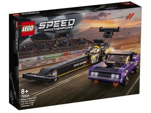 LEGO Speed Champions 76904 Mopar Dodge // SRT Top Fuel Dragster a 1970 Dodge Challenger T / A