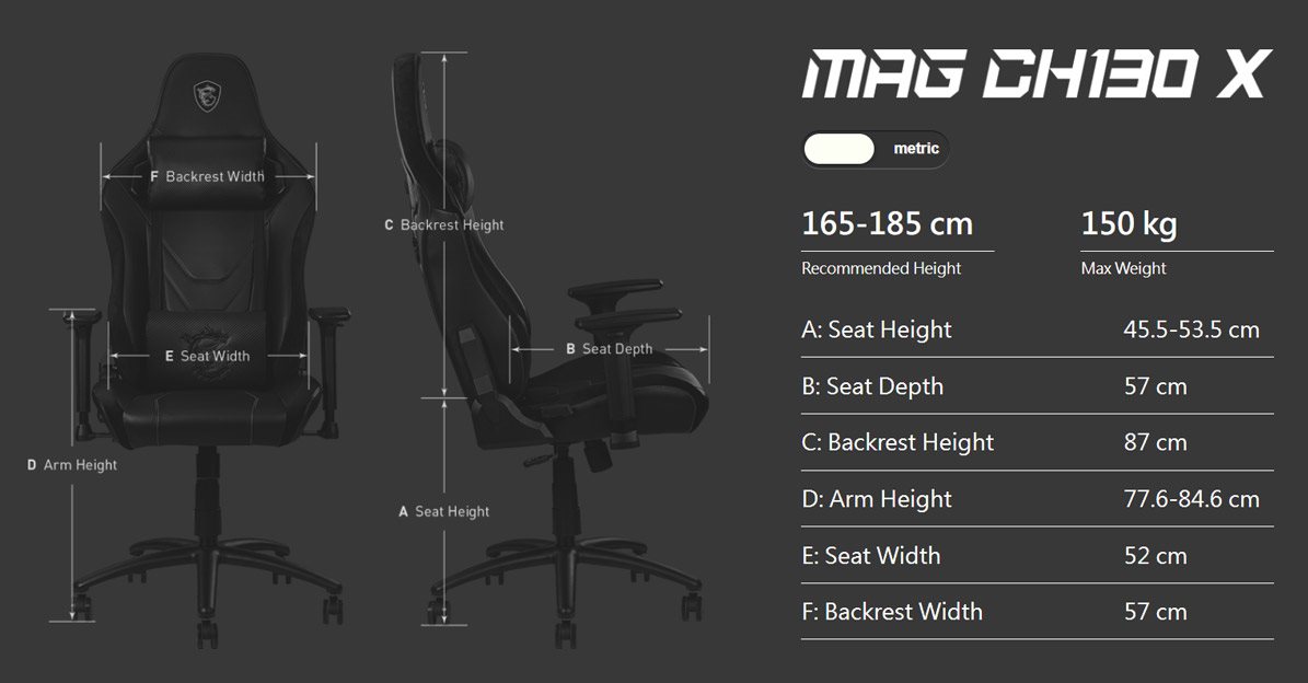 MSI MAG CH130X Gaming Chair MSI MAG CH130X Gaming Chair