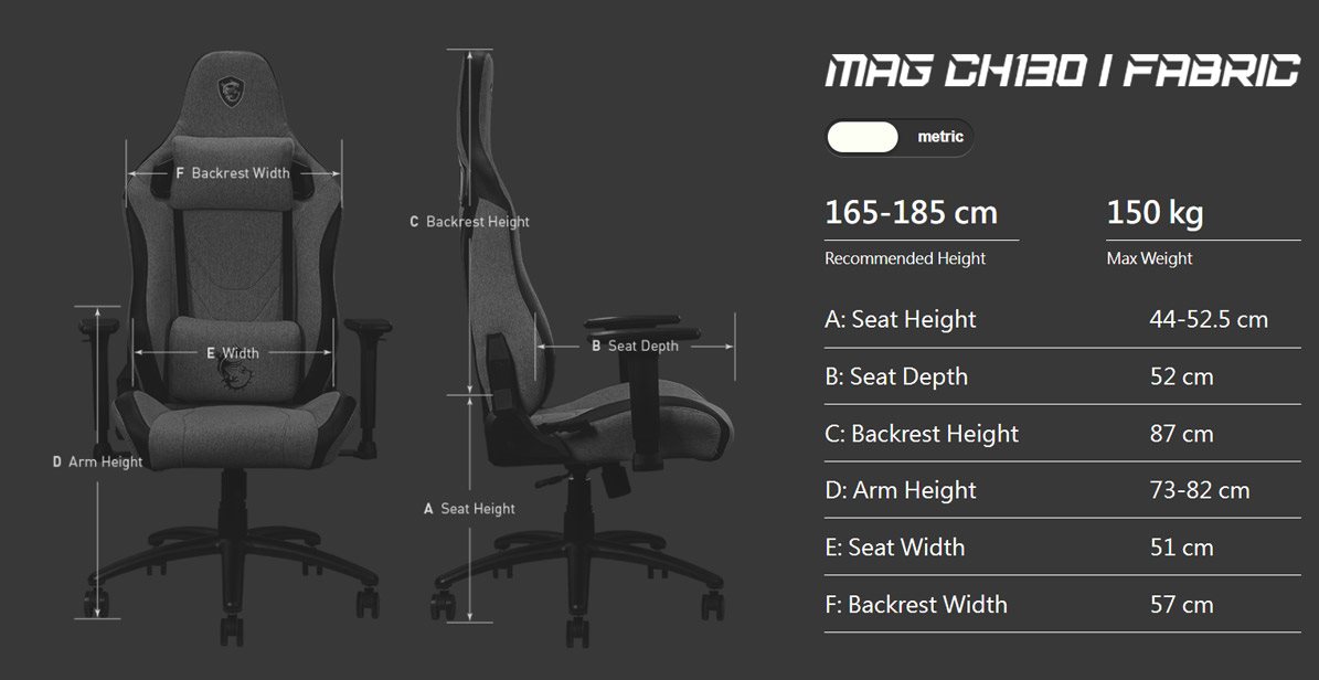 MSI MAG CH130I FABRIC Gaming Chair