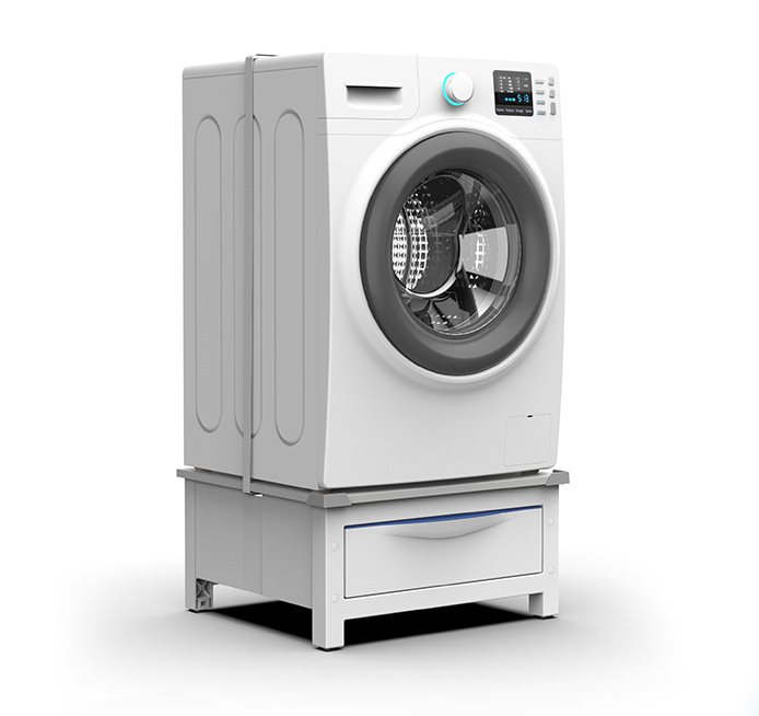 Universal stand for a washing machine or tumble dryer