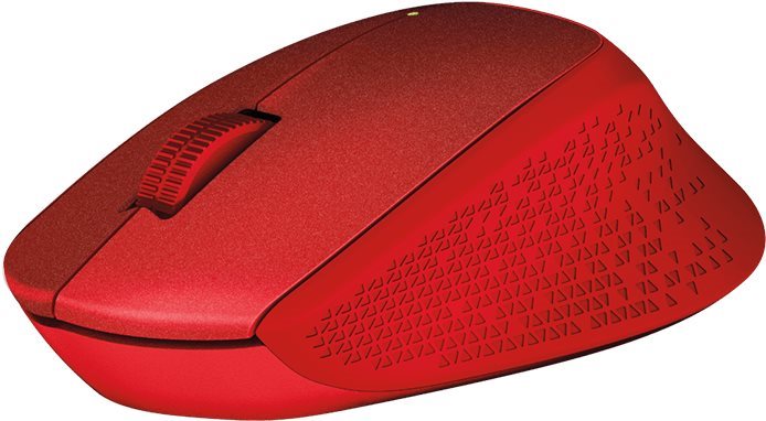 Myš Logitech Wireless Mouse M330 Silent Plus, červená bezdrátová Červený myš Myš Logitech Wireless Mouse M330 Silent Plus s pogumovanými okraji
