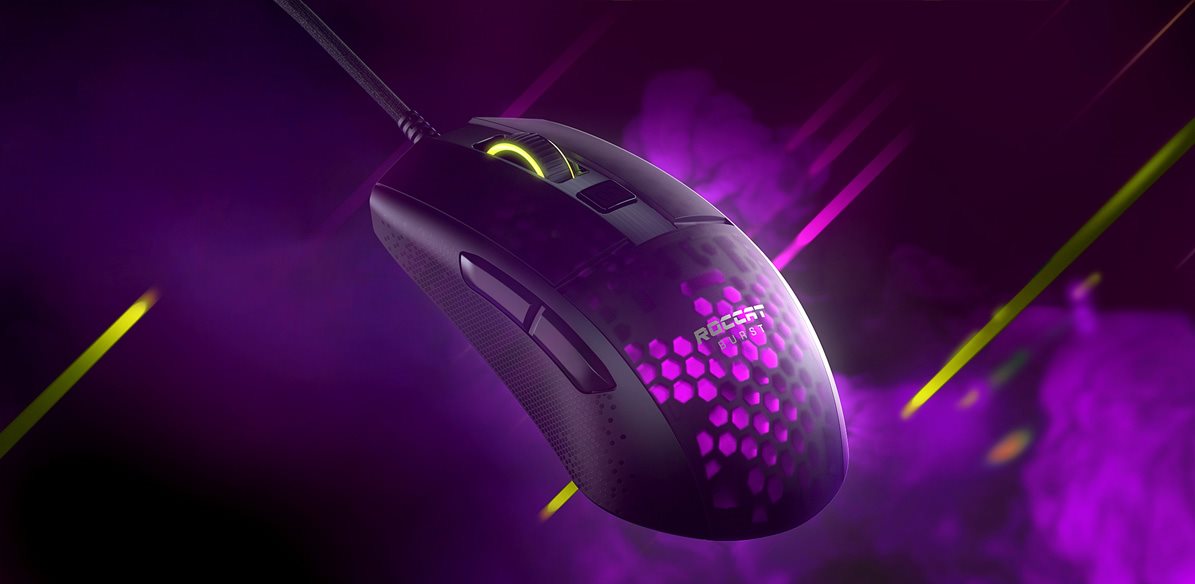 Extrémne ľahká herná myš s precíznym optickým senzorom Herná myš ROCCAT Burst Pro