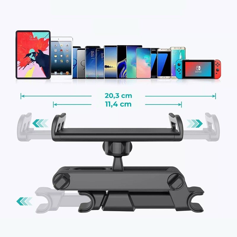 Misura Foldable Tablet and Mobile Phone Holder for Car, Black