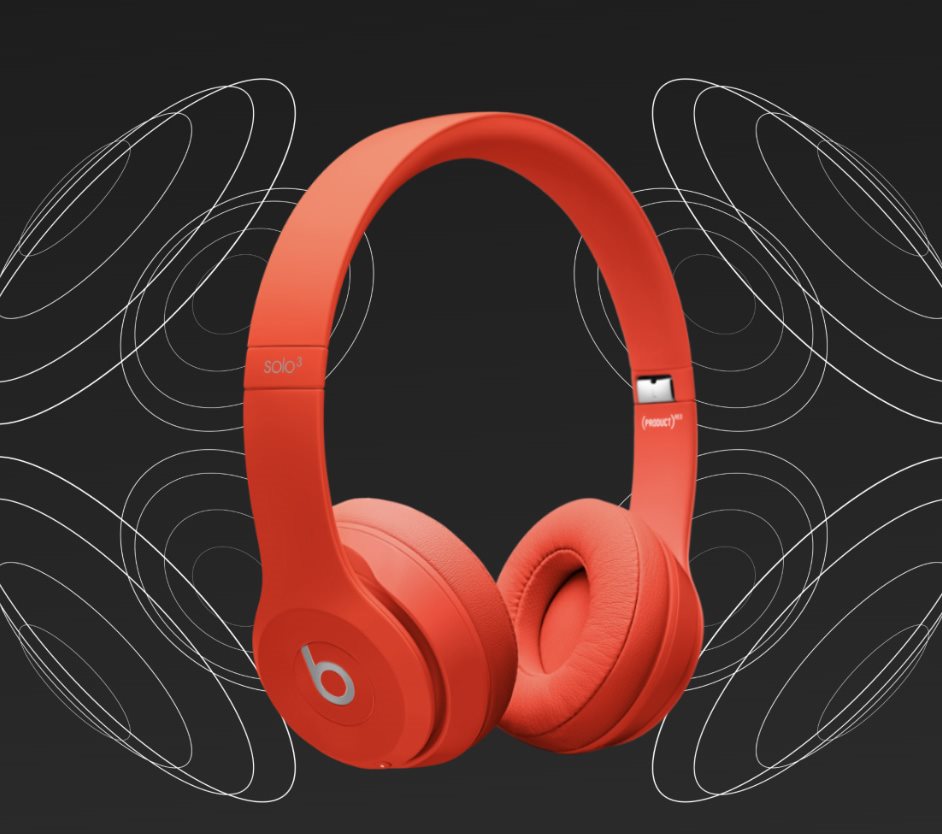 Štýlové bezdrôtové slúchadlá Beats Solo3 Wireless Headphones – červené