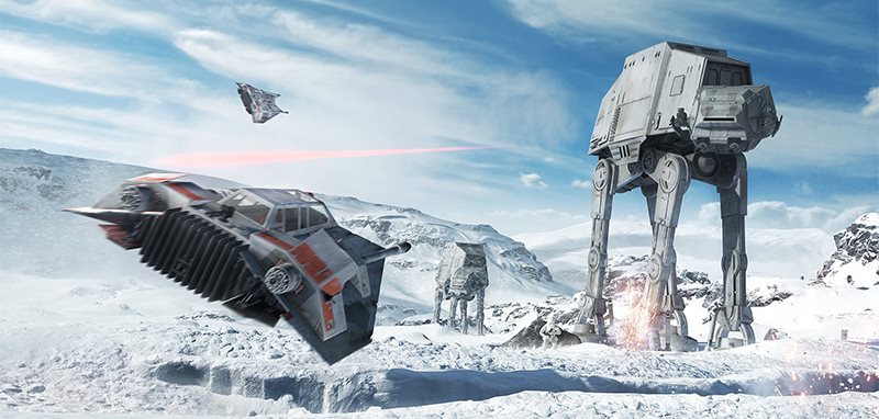Pociťte zlověstné burácení pochodujícího AT-AT na zmrzlé tundře planety Hoth