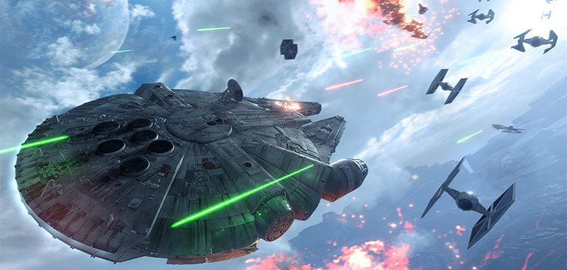 Užijte si intenzivní letecké souboje letek X-wingů a stíhaček TIE fighter