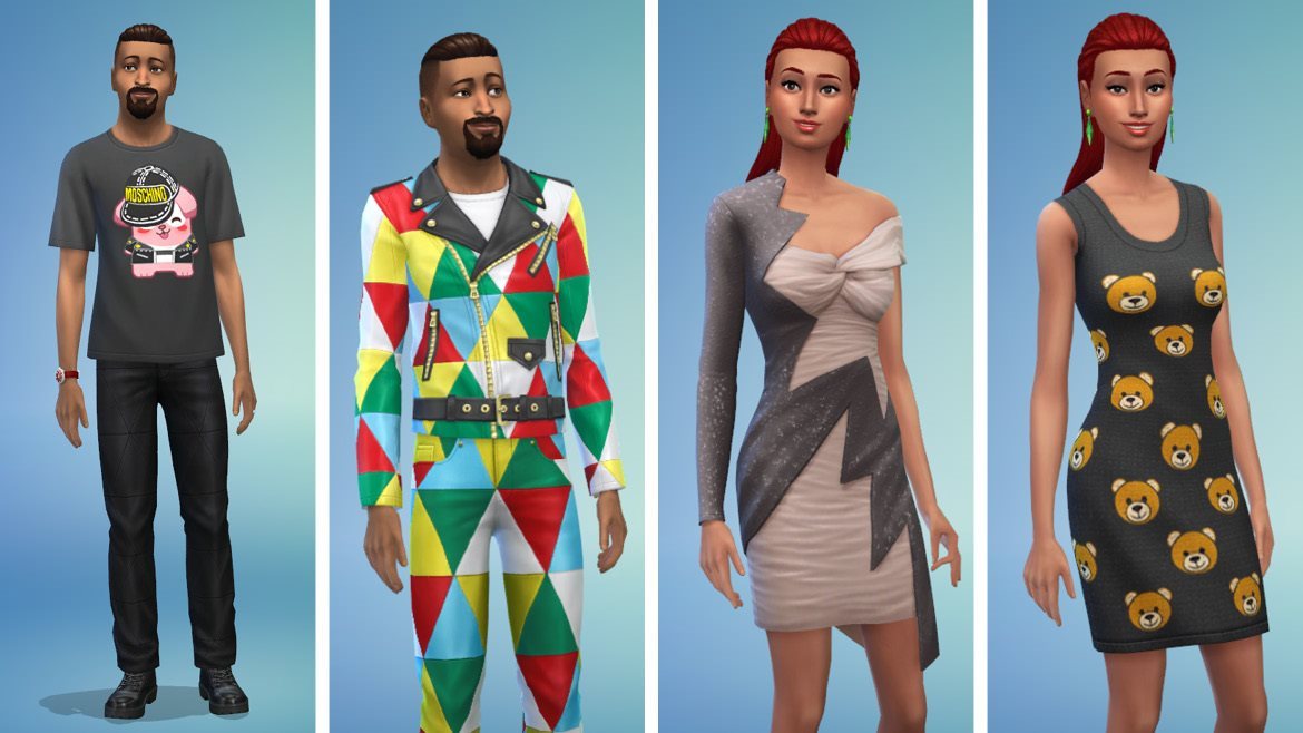 The Sims 4 Moschino Stuff Pack CAS and Build/Buy items! 