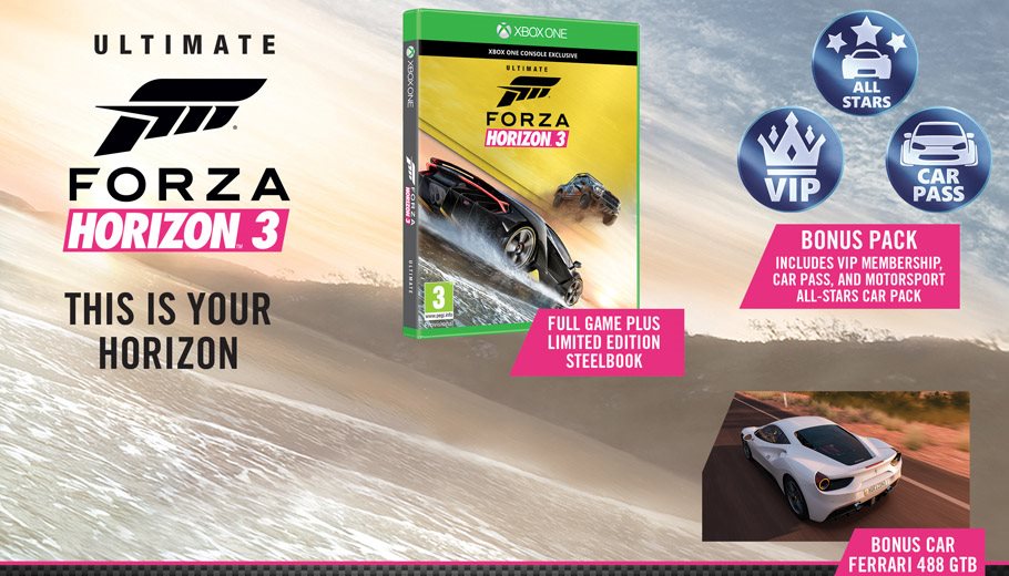 Forza Horizon 3 Ultimate Edition includes stunning steelbook