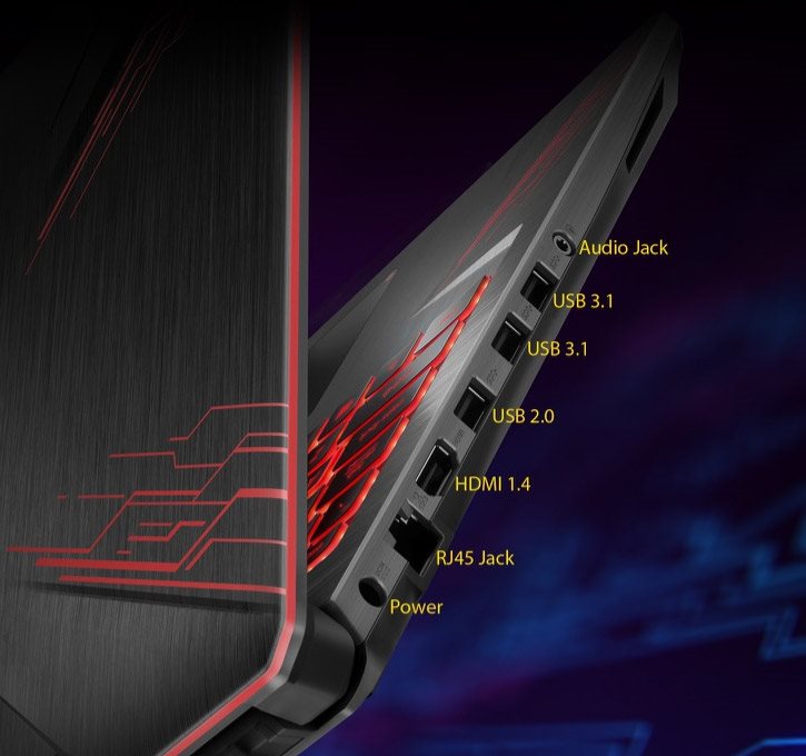 Konektory ASUS TUF Gaming FX505