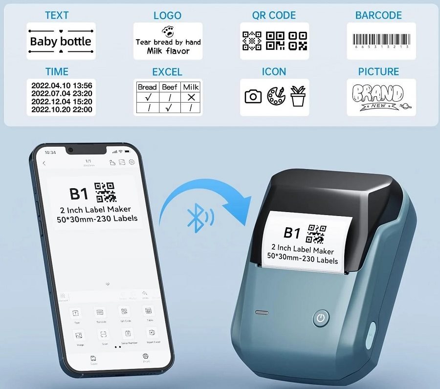 Tiskárna štítků Niimbot B1 Smart lake blue