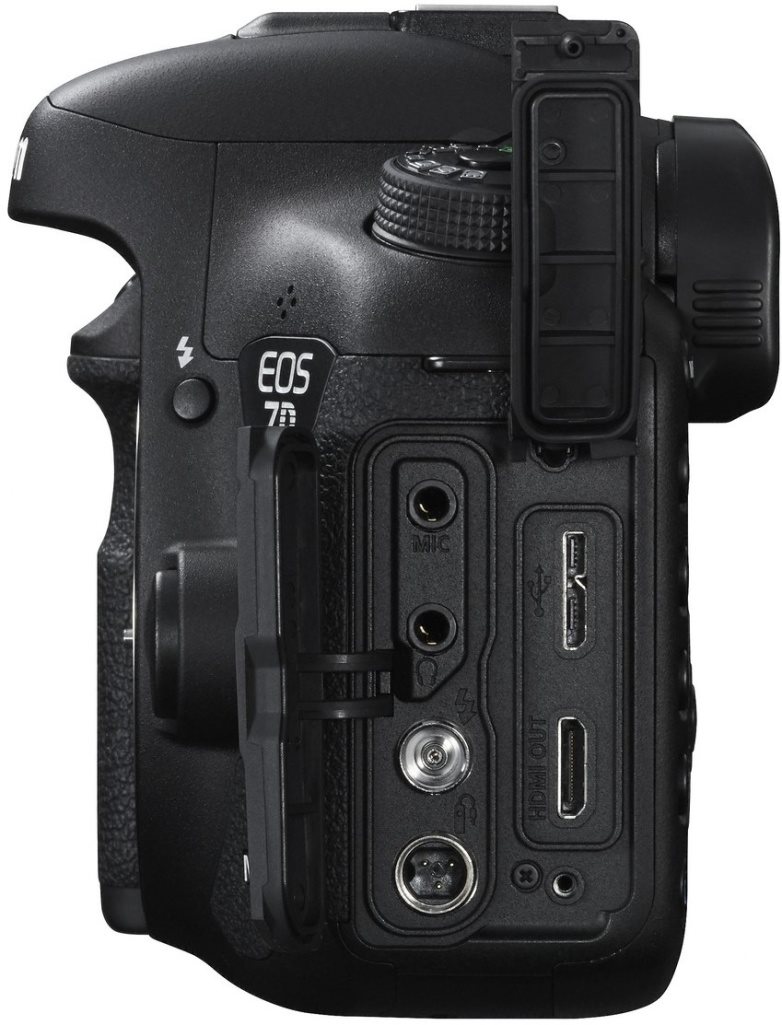 Canon EOS 7D Mark II Mezi nejrůznějšími vstupy a výstupy nechybí grafický port micro HDMI