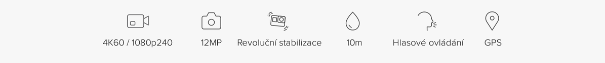 Hlavní vlastnosti kamery Hero7 Black
